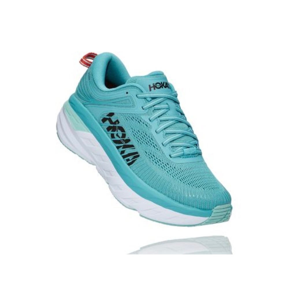Hoka One One Bondi 7 Womens Running Shoes Teal Aqua Blue 1110519 Size 7.5